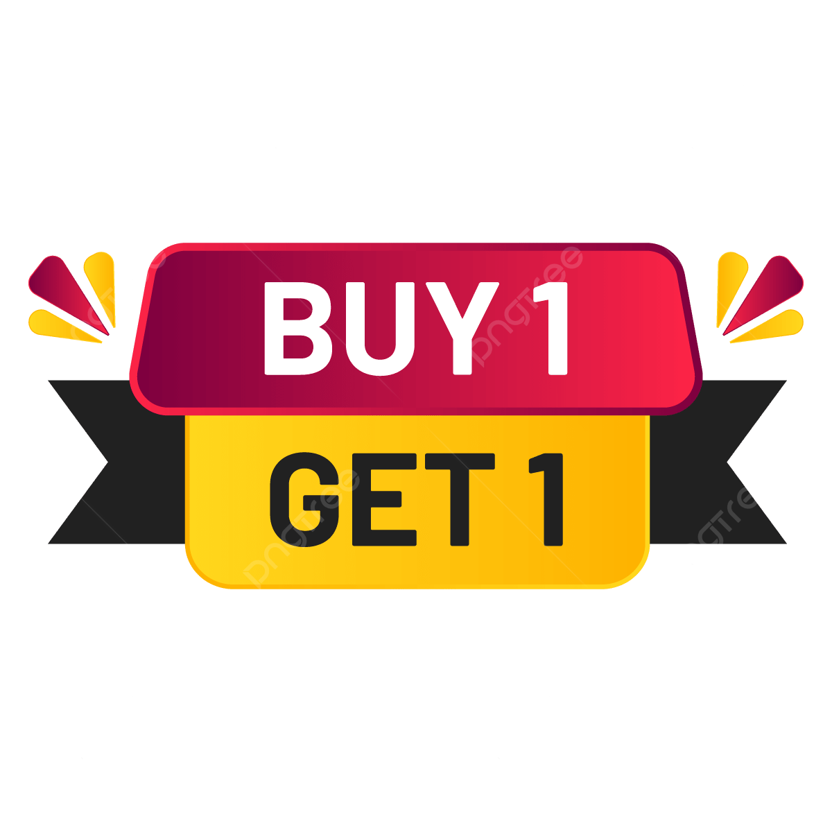 Buy 1 Get Banner, Buy One Get 1, Buy 1, Get 1 PNG and Vector with ...