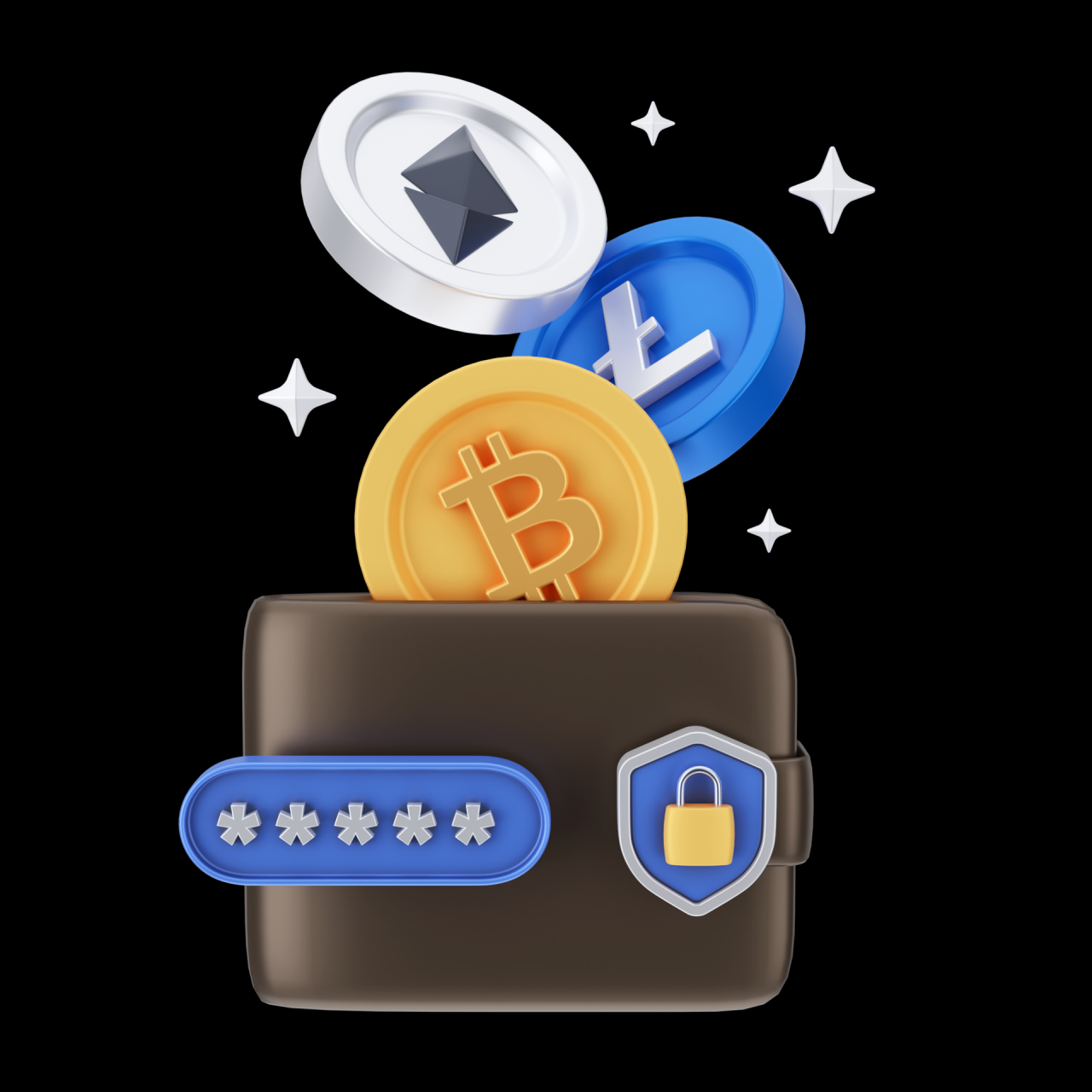 Cryptocurrency 3D Illustration 11064633 PNG